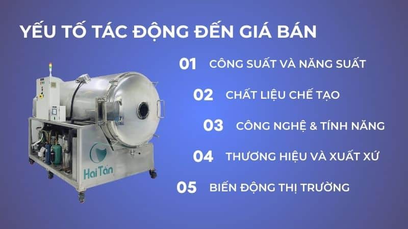 Các yếu tố ảnh hưởng đến giá bán máy sấy lạnh